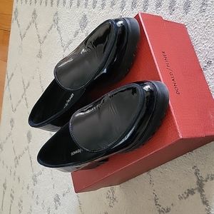Black patent leather platform loafer size9